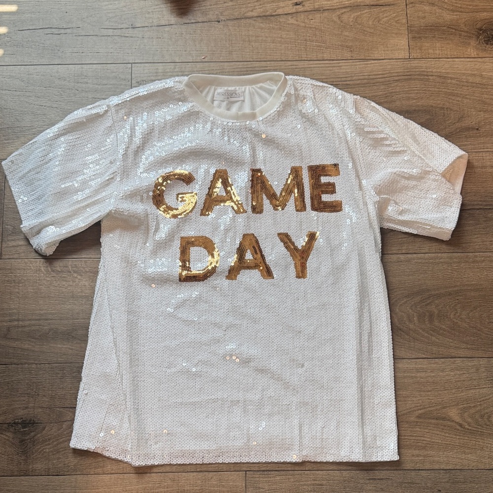 Impressions White and Gold Sequin Tunic
